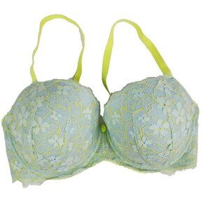 Victoria Secret Bra Size‎ 32DDD Dream Angels Lined Demi Chartreuse Blue